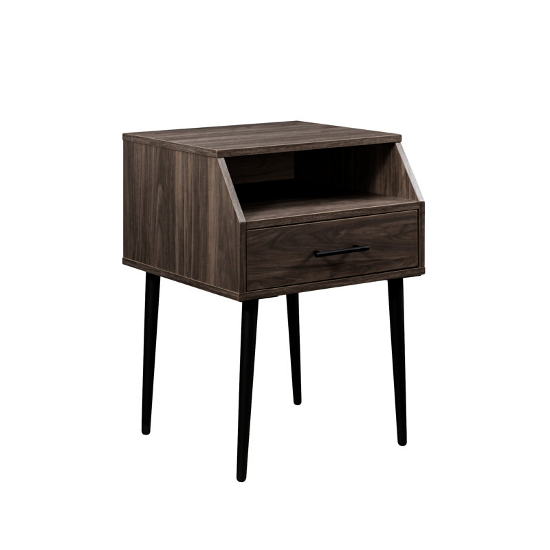 Table de chevet contemporaine à angle - gris ardoise