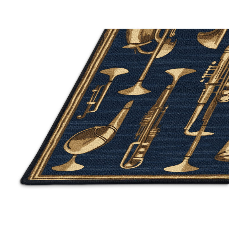  Tapis lavable Jazz Club Aesthétique, Rectangulaire 8 pi x 12 pi