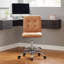 Chaise de dessinateur en cuir végétalien sans accoudoirs Prim Orange-1137019819-1137019820