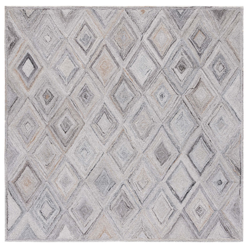 Liskeard Hand Tufted Geometric Area Rug , Square 6'