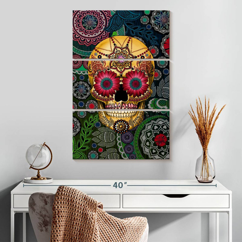 Sugar Skull Paisley Garden, H 32" x l 20"