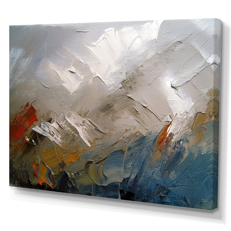 Blue Nova Evening Nostalgia, peinture abstraite - peinture murale abstraite, H 30 po x l 40 po x P 1,5 po, Cadre simple noir