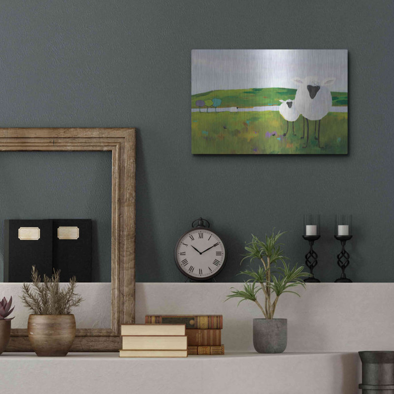 «Sheep In The Meadow» par Phyllis Adams, H 12 po x l 16 po
