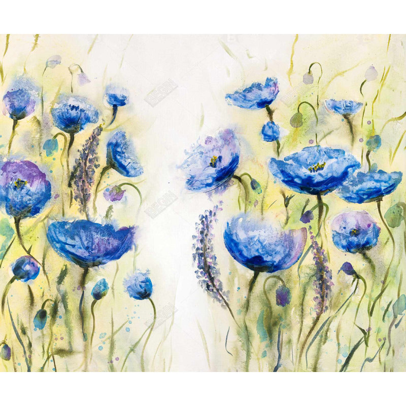 Blue Garden - Botanical Blue, reproduction sur toile encadrée