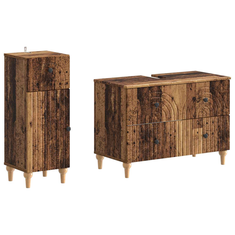 Bathroom Storage Furniture Set, Old Wood
