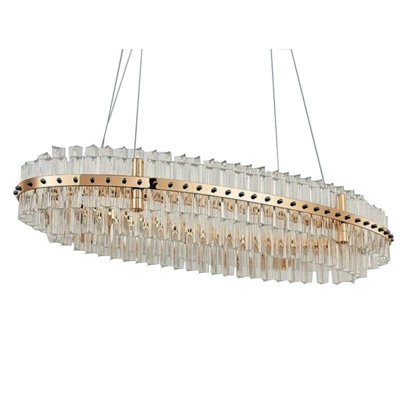 Lustre ovale moderne en verre clair