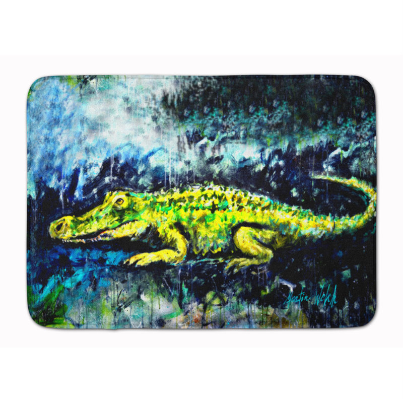Tapis pour salle de bain en mousse à mémoire alligator