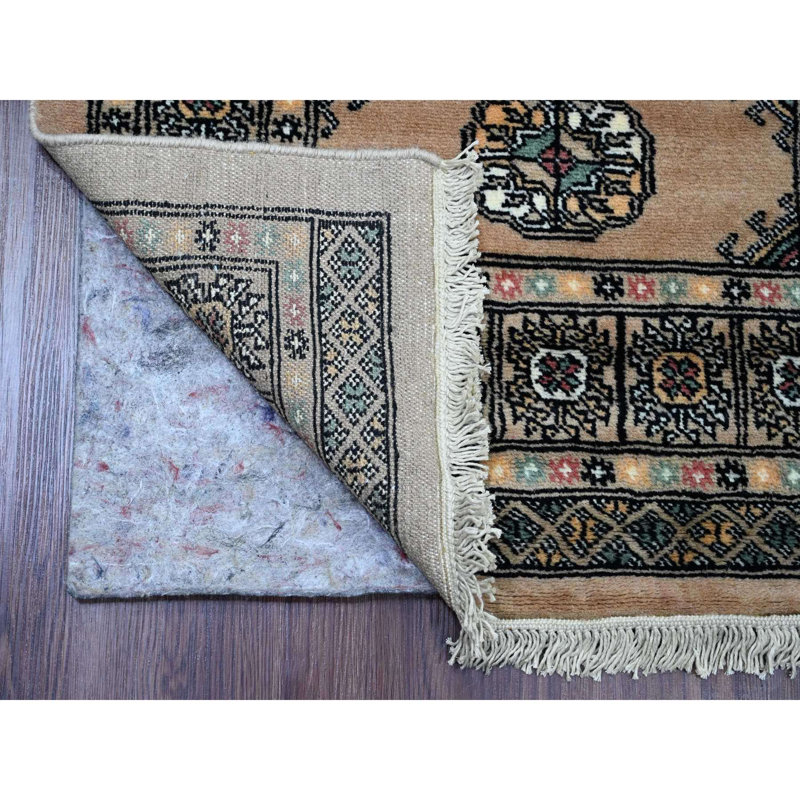 Tapis de couloir 100% laine noué à la main 2 pi 7 po x 12 pi blanc Bokara CA487D04119242529C42F4AC48BCD3D1
