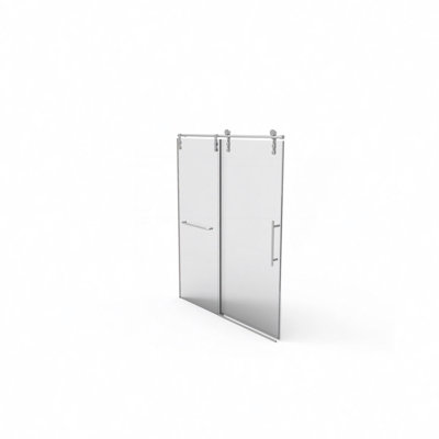 56"-60"W X 70"H Frameless Shower Door, Sliding Shower Door, Premium 5/16"(8Mm) Thick Tempered Glass Shower Enclosure With Towel Bar ,Double Side Easy Clean Coat,Brushed Nickel Finished With Buffer