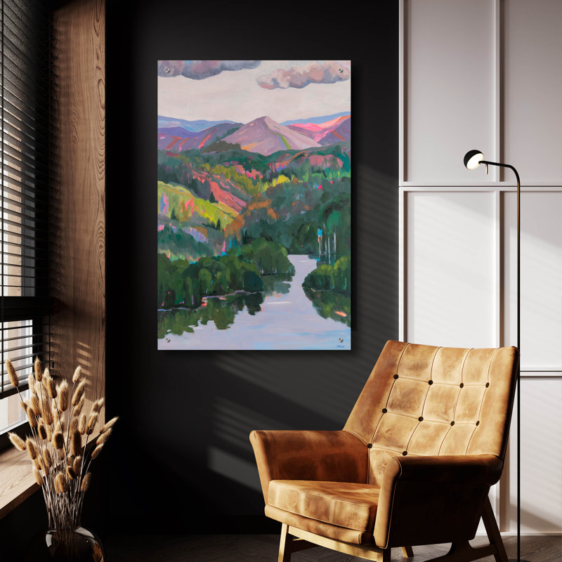  «Park City» par Jenny Wantuch, art mural en verre acrylique, 24 po x 36 po, H 36 po x l 24 po