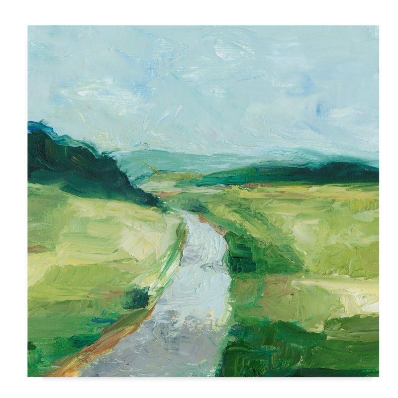 "Chemin de campagne II" par Ethan Harper - reproduction d'art sur toile, H 14 po x l 14 po x P 2 po