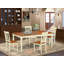 L'ensemble de table de cuisine 5 pièces pour 4 personnes comprend une table de salle à manger rectangulaire avec rallonge papillon et 4 chaises, 42 po x 78 po, babeurre et cerise-308152545-398467349