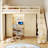 Smart Full Size Loft Bed with Storage Stairs, Built-In Study Desk, Wardrobe & Mood Lighting - Ultimate Space Saver!-773041362