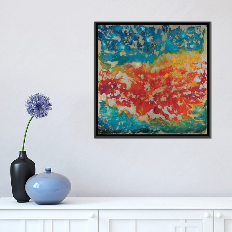 « aube lueur », impression sur toile, H 18 po x l 18 po x P 1,5 po, Toile avec cadre noir