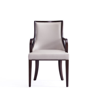 Grand Upholstered Solid Wood Arm Chair by Manhattan Comfort
