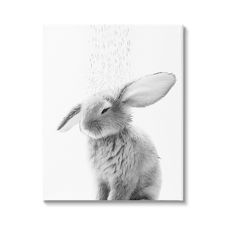 Gracie Oaks Bunny Bathroom Splash, art mural par Annalisa Latella, H 30 po x l 24 po x P 1,5 po