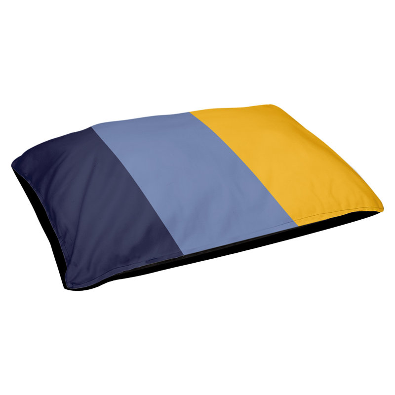 Memphis Polyester Pet Bed, Basketball Navy/Basketball Blue/Basketball Yellow, Medium (28" W x 18" D x 9.5" H)