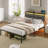 Bed Frame with Headboard, Metal Platform bed with LED Lights, Power Outlets & Under-Bed Storage-88418598-88418600-88418601