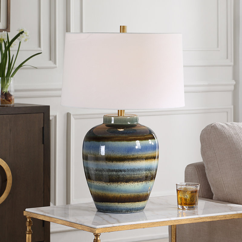 Sanger Blue Brown Table Lamp