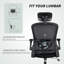 Fauteuil de bureau ergonomique, chaise de bureau avec support lombaire 4D, noir-1728679535-1728679534