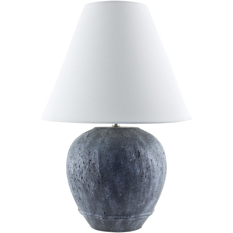 Lampe de table en céramique avec abat-jour en lin H 22 po Gennavive