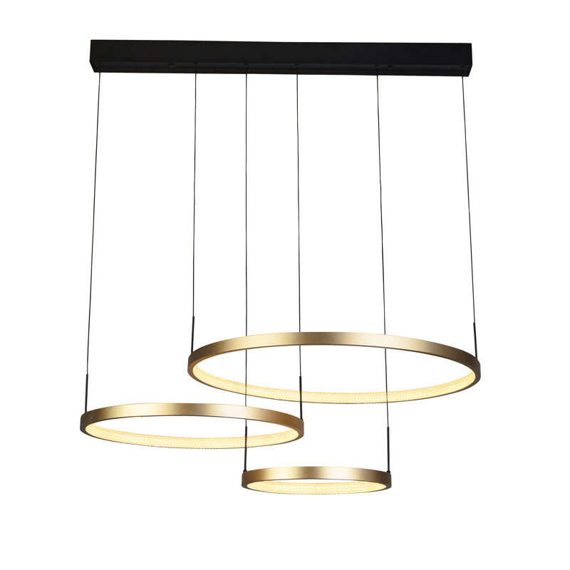 Audrye 3 - Light Gold LED Geometric Pendant