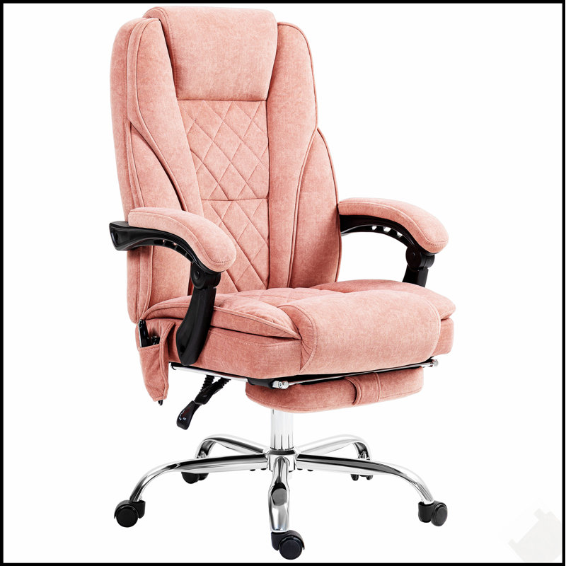 Fauteuil de bureau de direction avec repose-pieds, 6 points de vibration, chaleur, inclinaison et hauteur réglable pour un confort ultime