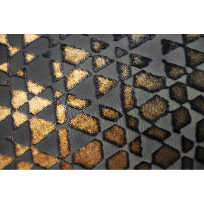Triangles Square Velvet Pillow Cover & Insert, 20" x 20", Cobalt Black