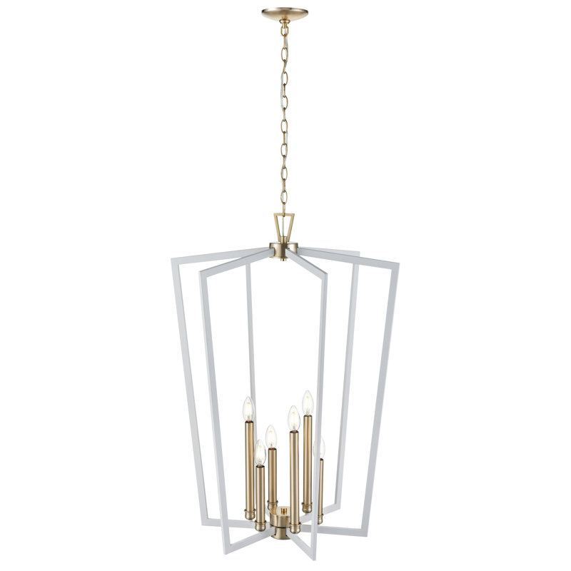 Luminaire suspendu blanc mat / or moderne 6 lumières Millenium Lighting