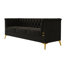 Mid-Century Modern Luxury 3-Velvet Black 2pc, Comfort and Elegance, Kd For Living Room