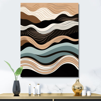 «Teal Black Line Art Elegance I», reproduction d'art sur toile