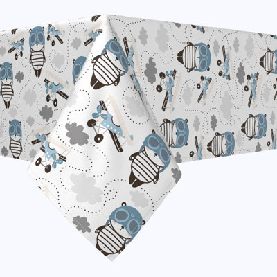 Rectangular Tablecloth, 100% Cotton, 52X104", Panda Pilot