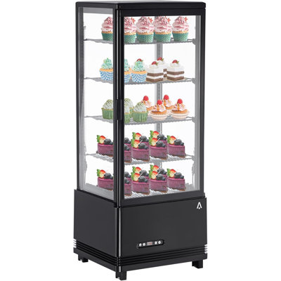 3.5 Cu. ft./98L Commercial Display Refrigerator, 4 Tier White Countertop Pastry Display Case, Refrigerated Display Case with LED Lighting Air-Cooling, Frost-Free for Cafes Cakes, Stores and Baked