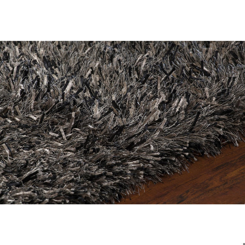 Tulip Red Area Rug, Rectangle 9' x 13', Black