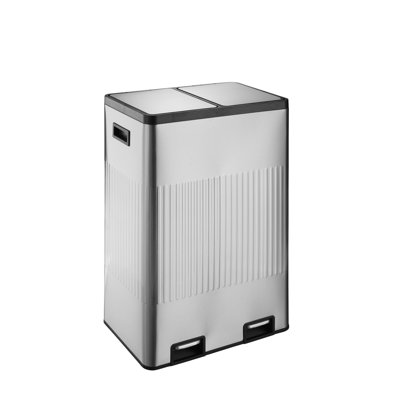 Stainless Steel Step On Kitchen Trash Can - 16 Gallons