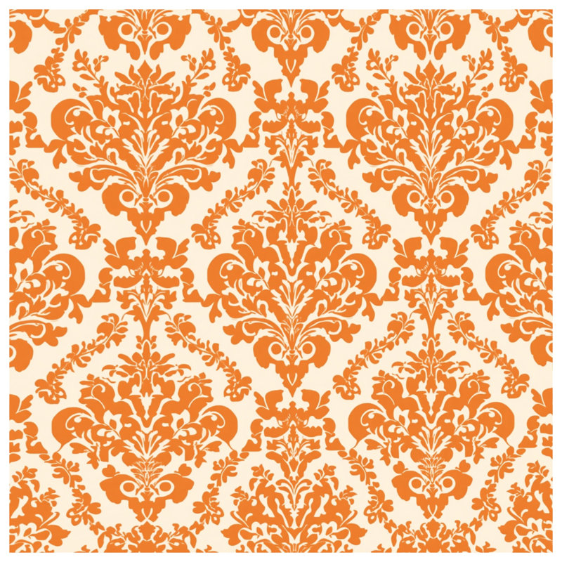 Couvertures orange à motif damassé, 50in W x 60in H