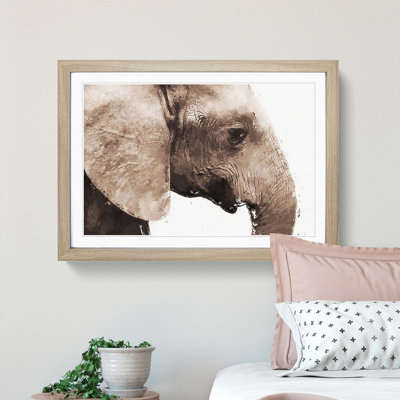 Portrait of an Elephant in Abstract - Framed Print