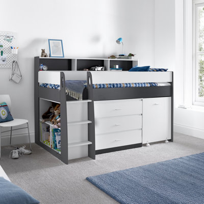 90 X 190cm Loft Bed Bed Frame with Storage Included