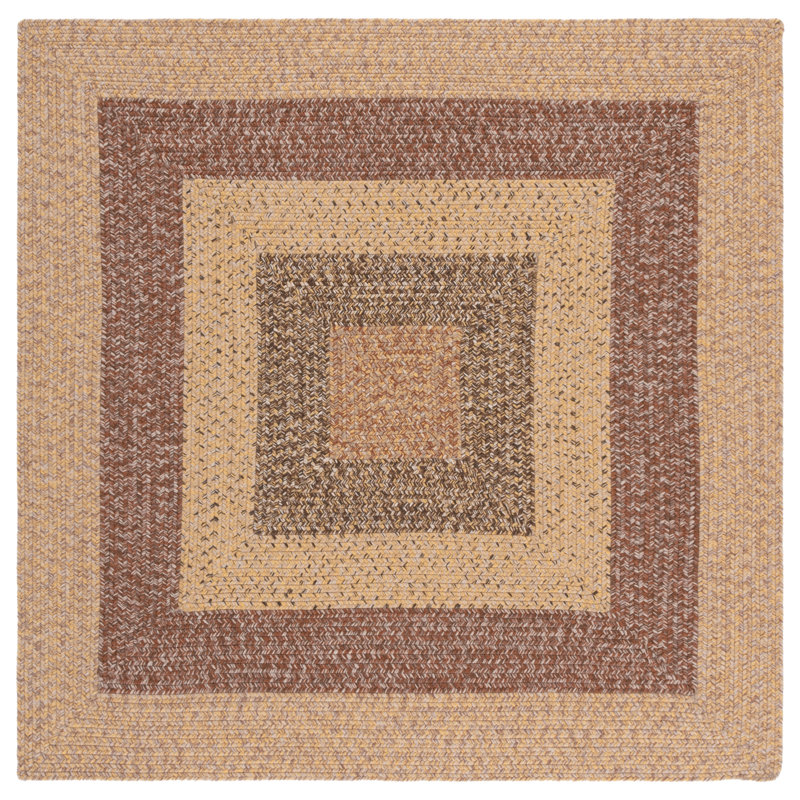 Freshour Woven Performance Machine Washable Performance Chevron Indoor/Outdoor Area Rug, Square 5'