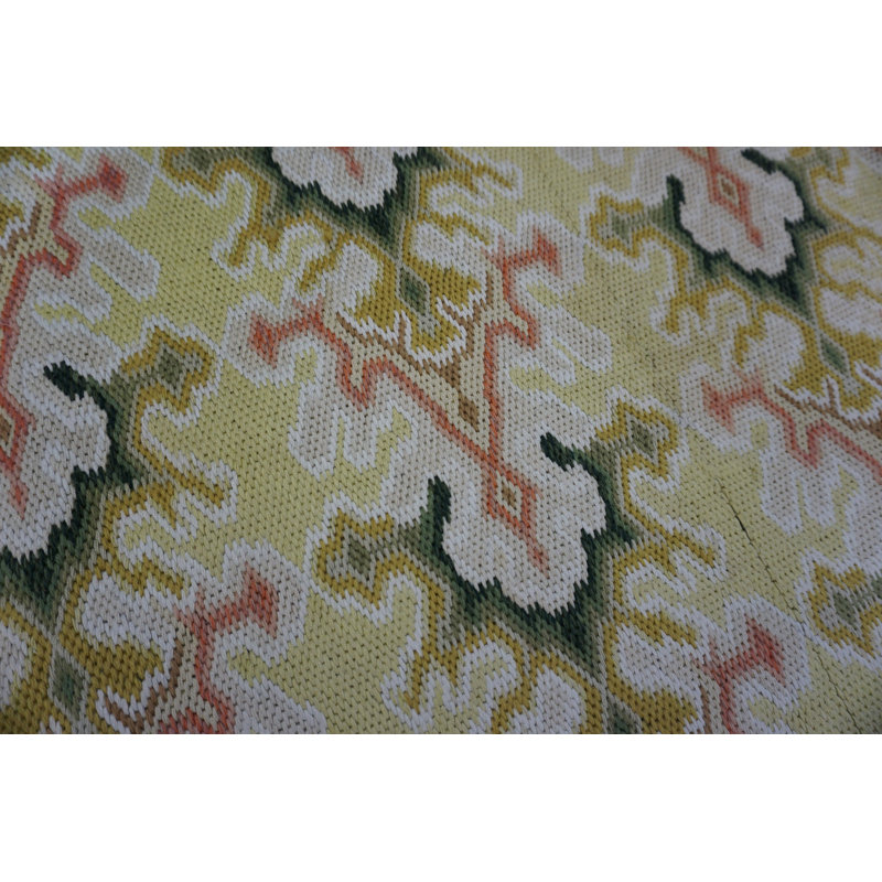 Tapis à tissage plat antique French Needlepoint