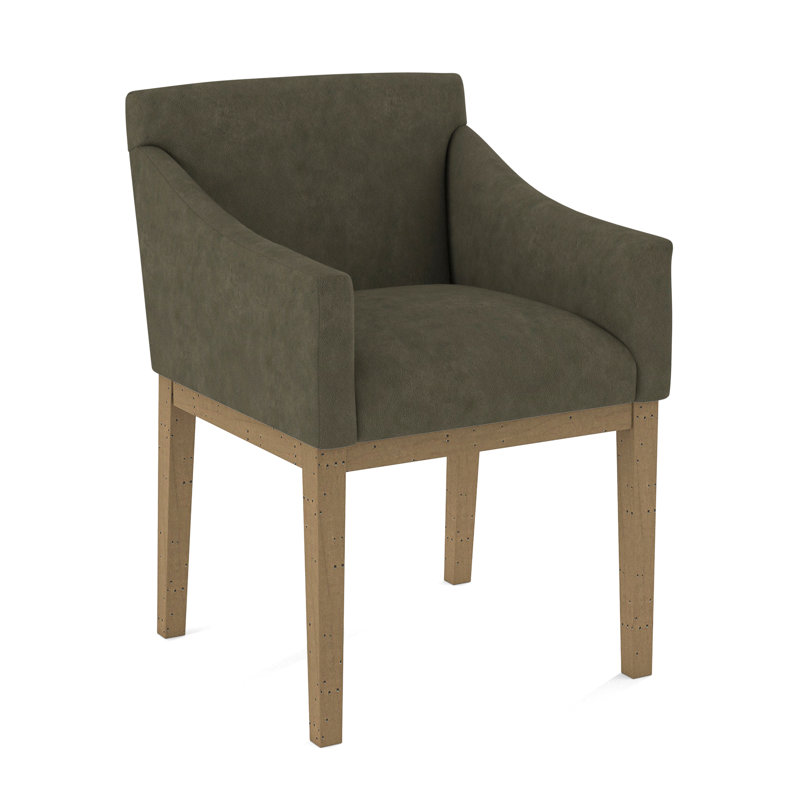 Upholstered Arm Chair, Applause Archway Gray, White