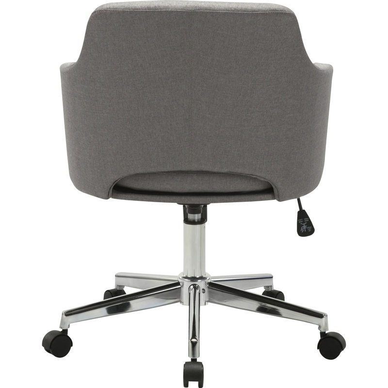 Mid-Century Modern Gray Fabric Swivel Task Chair