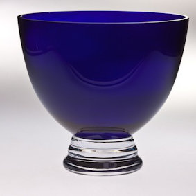 Warner Handmade Glass Decorative Bowl, 9.38" H x 10.63" W x 10.63" D