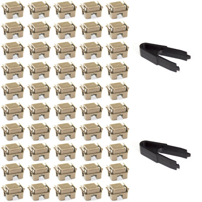 Modular Cube Locking Clips Pack Of 50 And 2 Tweezers - Beige