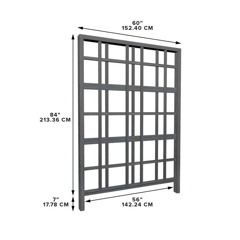 84'' Slate Gray Vinyl Lattice Panel Trellis
