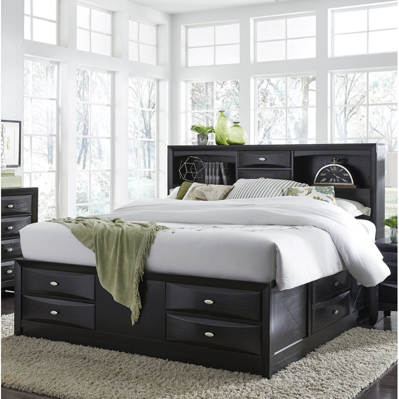 Piechota Storage Bed, Black, King