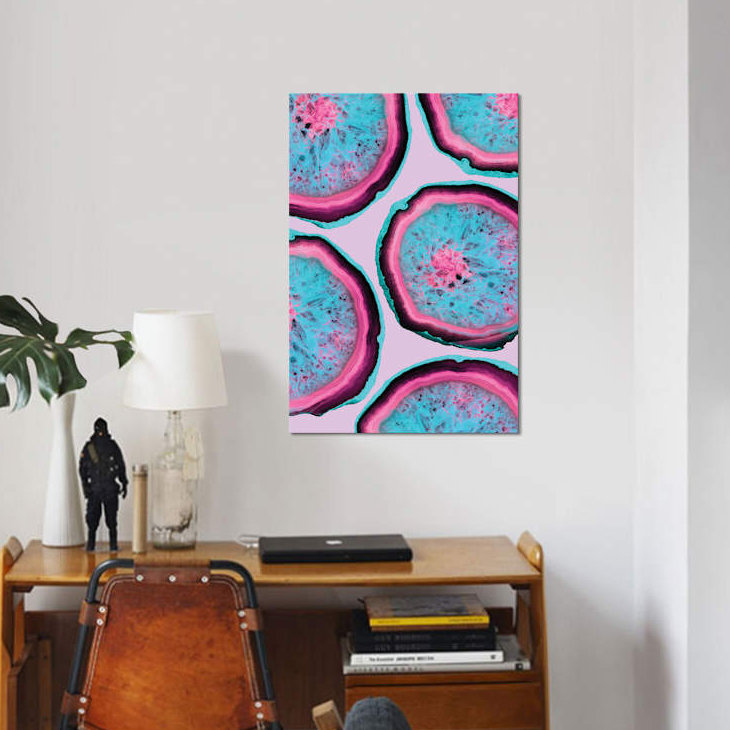 « fluo agates », impression sur toile, H 12 po x l 8 po x P 0,75 po, Toile tendue, Pas de tapis
