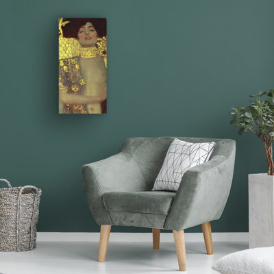 Wrapped Canvas Wall Art - Gustav Klimt 'Judith, 1901' Wall Art for Living Room, Bedroom, or Office Décor - 16x32