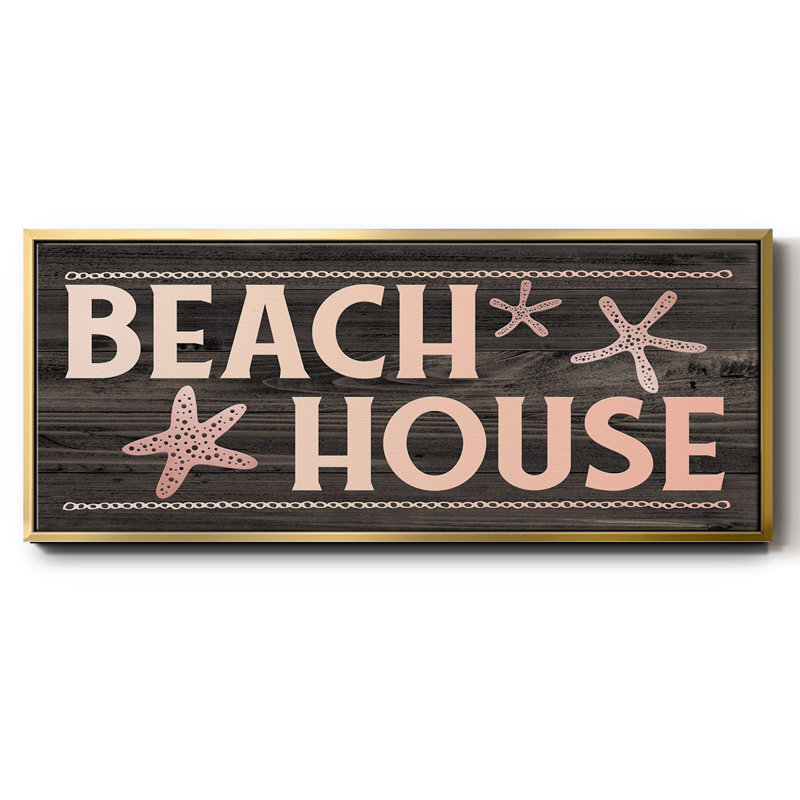 Beach House- Framed Canvas, 24" H x 60" W