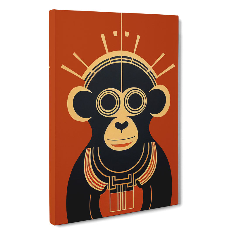 Abstract Monkey Art No.4 - Wrapped Canvas, 76cm H x 50cm W x 3cm D